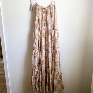 Taupe Floral Tier Dress